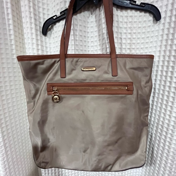 Michael Kors Handbags - Michael Kors Tan and Brown Tote Bag with Classic Design
